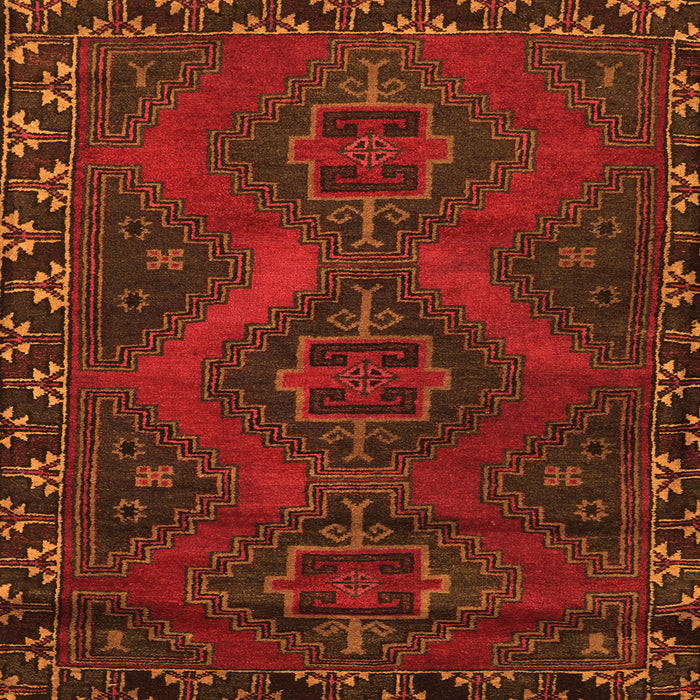 Serging Thickness of Persian Orange Traditional Rug, tr2383org