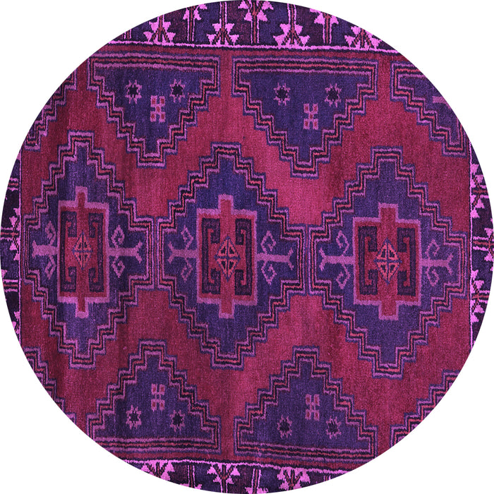 Round Machine Washable Persian Purple Traditional Area Rugs, wshtr2383pur