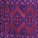 Square Machine Washable Persian Purple Traditional Area Rugs, wshtr2383pur