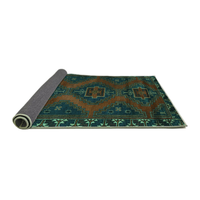 Sideview of Persian Turquoise Traditional Rug, tr2383turq