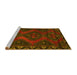 Sideview of Machine Washable Persian Yellow Traditional Rug, wshtr2383yw