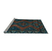 Sideview of Machine Washable Persian Light Blue Traditional Rug, wshtr2383lblu