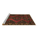 Sideview of Machine Washable Persian Brown Traditional Rug, wshtr2383brn