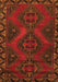 Serging Thickness of Machine Washable Persian Orange Traditional Area Rugs, wshtr2383org