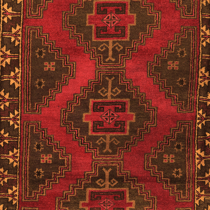 Serging Thickness of Machine Washable Persian Orange Traditional Area Rugs, wshtr2383org