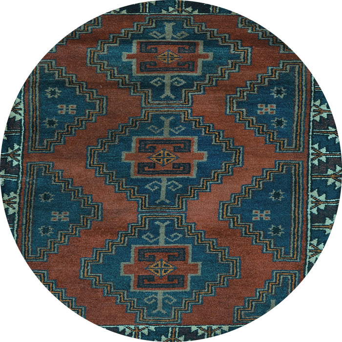 Round Persian Light Blue Traditional Rug, tr2383lblu