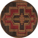 Round Persian Brown Traditional Rug, tr2384brn