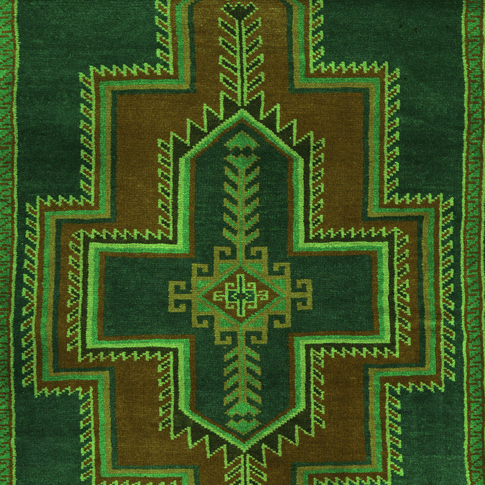 Serging Thickness of Machine Washable Persian Green Traditional Area Rugs, wshtr2384grn