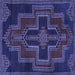 Square Persian Blue Traditional Rug, tr2384blu