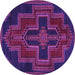 Round Persian Purple Traditional Rug, tr2384pur