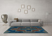 Machine Washable Persian Light Blue Traditional Rug in a Living Room, wshtr2384lblu