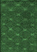 Machine Washable Southwestern Emerald Green Country Area Rugs, wshtr2385emgrn