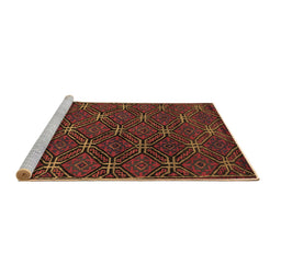 Sideview of Machine Washable Southwestern Brown Country Rug, wshtr2385brn