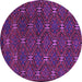 Round Southwestern Purple Country Rug, tr2385pur