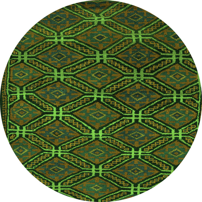Square Southwestern Green Country Rug, tr2385grn