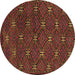 Round Southwestern Brown Country Rug, tr2385brn