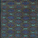 Square Machine Washable Southwestern Light Blue Country Rug, wshtr2385lblu