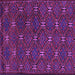 Square Machine Washable Southwestern Purple Country Area Rugs, wshtr2385pur