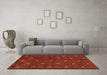 Machine Washable Southwestern Orange Country Area Rugs in a Living Room, wshtr2385org