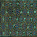 Square Southwestern Turquoise Country Rug, tr2385turq