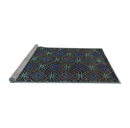 Sideview of Machine Washable Southwestern Light Blue Country Rug, wshtr2385lblu