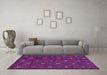 Machine Washable Southwestern Purple Country Area Rugs in a Living Room, wshtr2385pur