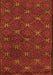 Serging Thickness of Machine Washable Southwestern Orange Country Area Rugs, wshtr2385org