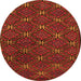 Square Southwestern Orange Country Rug, tr2385org