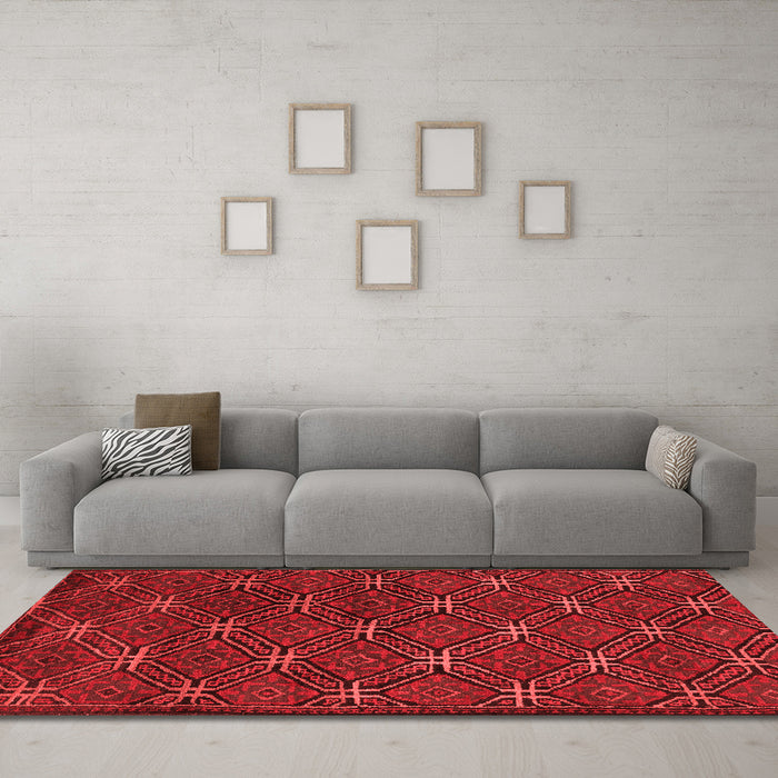 Country Red Washable Rugs