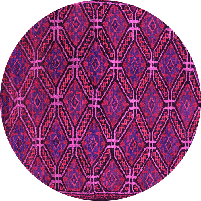 Round Southwestern Pink Country Rug, tr2385pnk