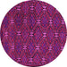 Round Southwestern Pink Country Rug, tr2385pnk