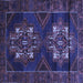 Square Machine Washable Persian Blue Traditional Rug, wshtr2386blu