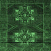 Square Persian Emerald Green Traditional Rug, tr2386emgrn