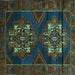 Square Persian Turquoise Traditional Rug, tr2386turq
