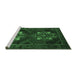 Sideview of Machine Washable Persian Emerald Green Traditional Area Rugs, wshtr2386emgrn