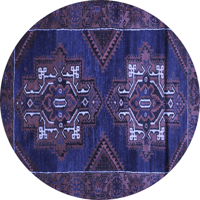 Round Persian Blue Traditional Rug, tr2386blu