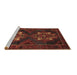 Sideview of Machine Washable Persian Brown Traditional Rug, wshtr2386brn