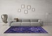 Machine Washable Persian Blue Traditional Rug in a Living Room, wshtr2386blu