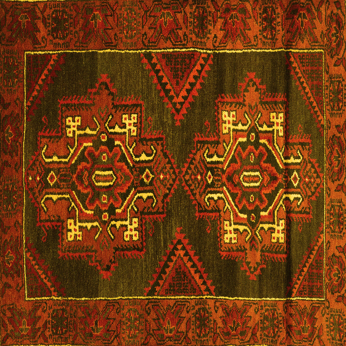Square Persian Yellow Traditional Rug, tr2386yw