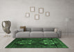 Machine Washable Persian Emerald Green Traditional Area Rugs in a Living Room,, wshtr2386emgrn