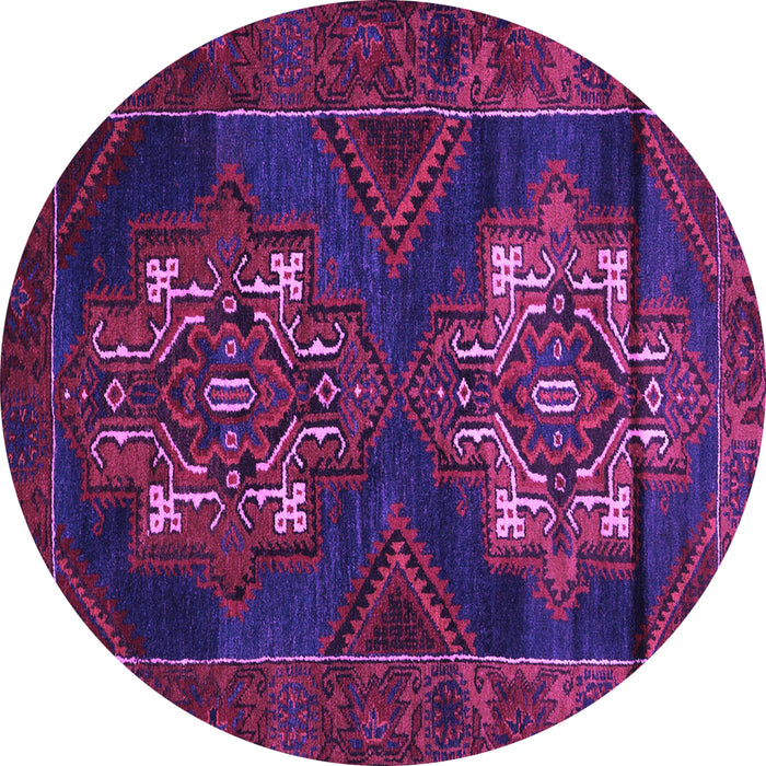 Round Persian Purple Traditional Rug, tr2386pur