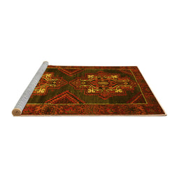 Sideview of Machine Washable Persian Yellow Traditional Rug, wshtr2386yw