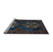 Sideview of Machine Washable Persian Light Blue Traditional Rug, wshtr2386lblu