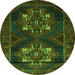 Square Persian Green Traditional Rug, tr2386grn