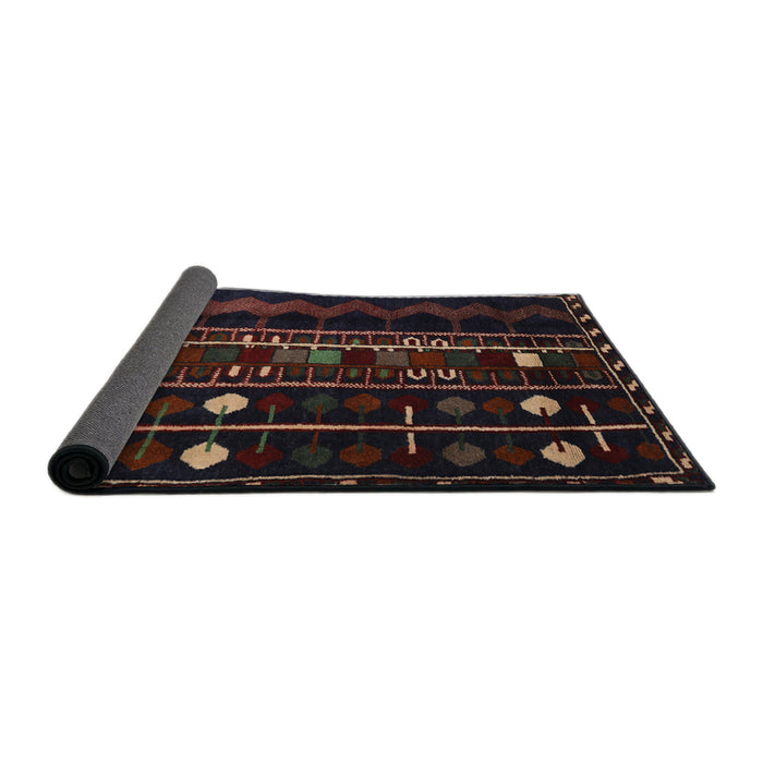 Sideview of Traditional Dark Scarlet Red Southwestern Rug, tr2387