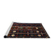 Sideview of Machine Washable Traditional Dark Scarlet Red Rug, wshtr2387