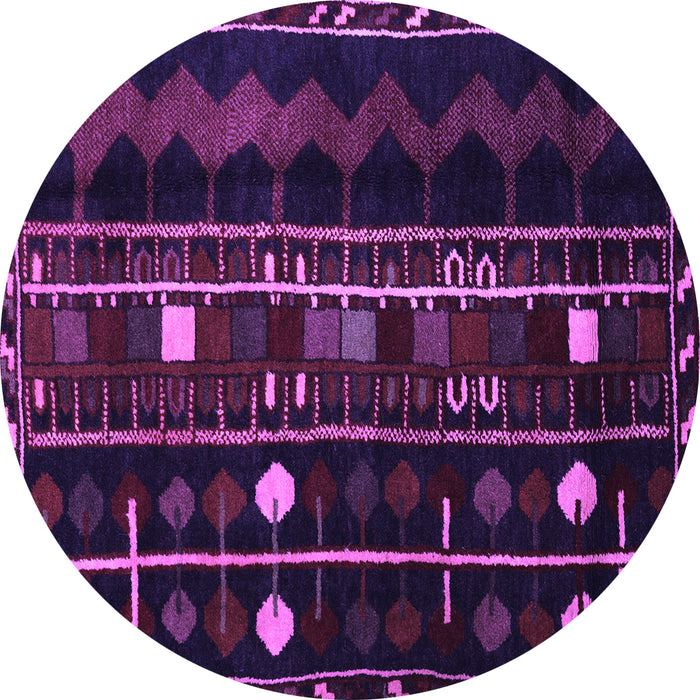 Round Southwestern Purple Country Rug, tr2387pur