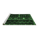 Sideview of Machine Washable Southwestern Emerald Green Country Area Rugs, wshtr2387emgrn