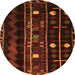 Square Southwestern Orange Country Rug, tr2387org