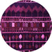 Round Southwestern Pink Country Rug, tr2387pnk